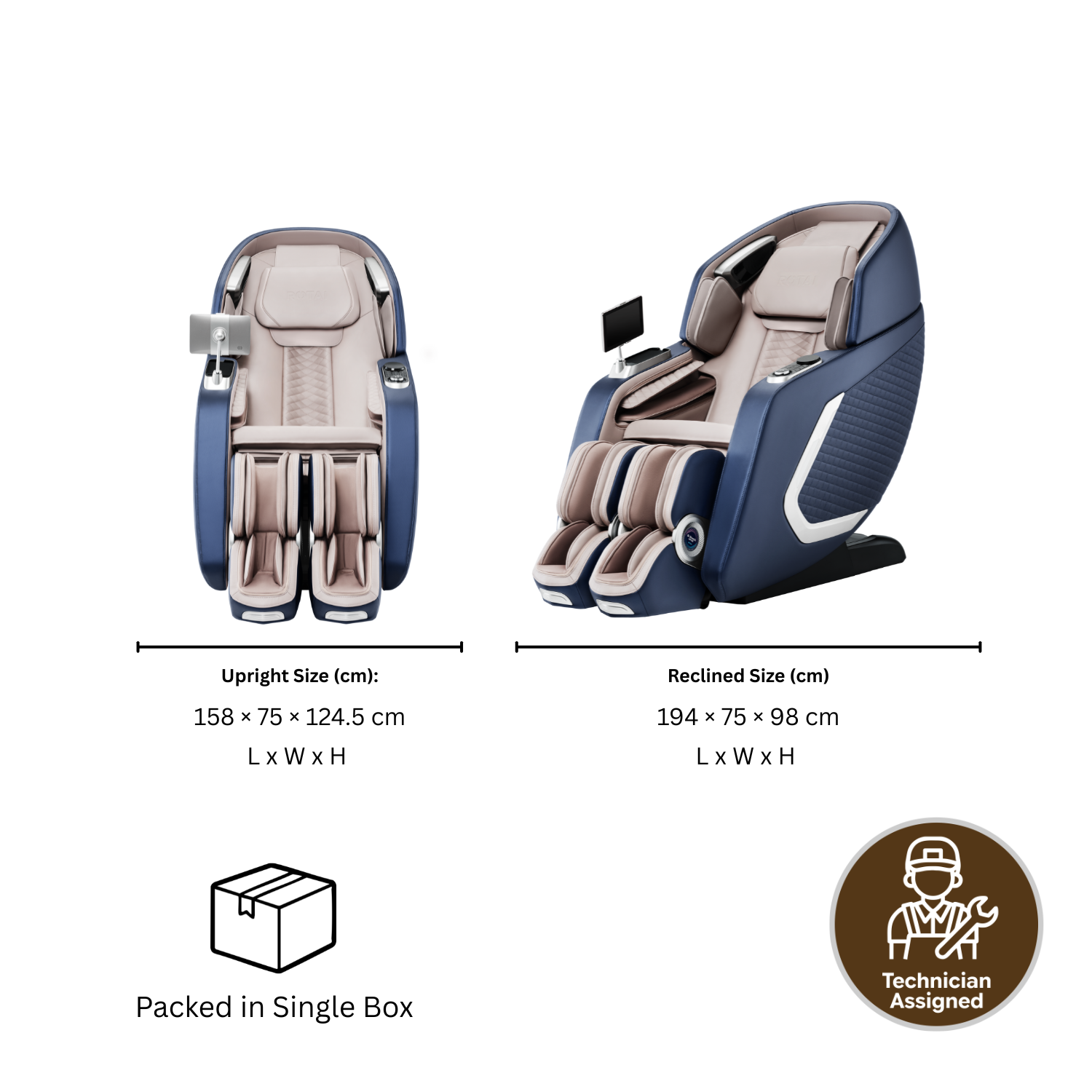 R-NEXA 4D Robotic Massage Chair with Rovo Walking Technology